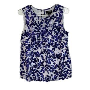 Liz Claiborne Purple & White Patterned Tank Top, Small, Pre-owned